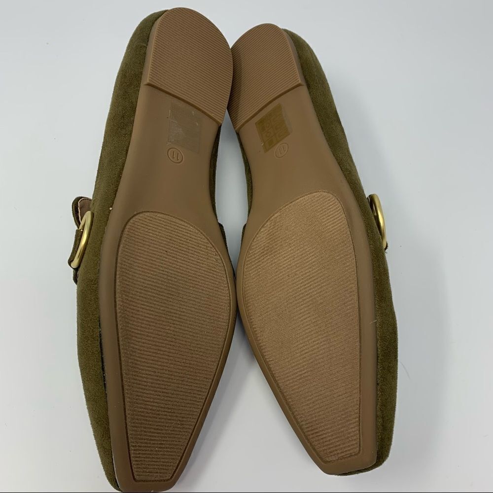 Journee Collection Olive Green Suede Loafers with Gold Ring - Picture 8 of 10